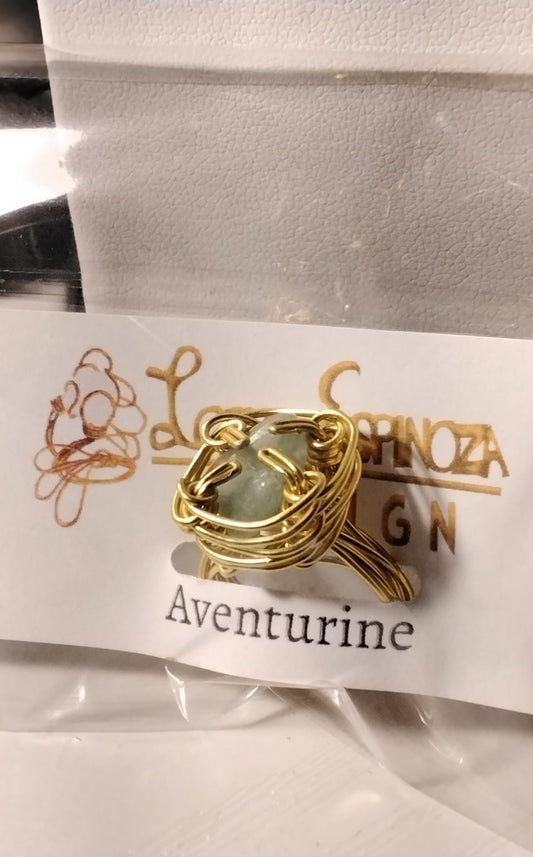 Aventurine gemstone ring